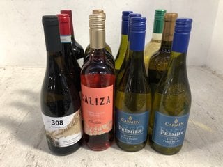 12 X ASSORTED BOTTLES OF WINE TO INCLUDE CARMEN PREMIER RESERVA FUME BLANC 2022 WHITE WINE 75CL 12.5% ALC VOL (WE OPERATE A CHALLENGE 25 POLICY. 18+ ID MAY BE REQUIRED UPON COLLECTION/DELIVERY, E.G.