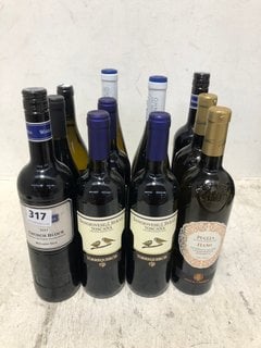 12 X ASSORTED BOTTLES OF WINE TO INCLUDE CHÂTEAU DE POUZOLS 2021 MINERVOIS RED WINE 75CL 14% ALC VOL (WE OPERATE A CHALLENGE 25 POLICY. 18+ ID MAY BE REQUIRED UPON COLLECTION/DELIVERY, E.G. A VALID P