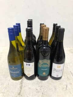 12 X ASSORTED BOTTLES OF WINE TO INCLUDE WIRRA WIRRA CHURCH BLOCK 2022 CABERNET SAUVIGNON-SHIRAZ-MERLOT RED WINE 75CL 14,5% ALC VOL (WE OPERATE A CHALLENGE 25 POLICY. 18+ ID MAY BE REQUIRED UPON COLL