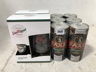 (COLLECTION ONLY) QTY OF ASSORTED BEER GIFT SETS TO INCLUDE FAXE PREMIUM QUALITY LAGER BEER 1000ML 5% ALC VOL (WE OPERATE A CHALLENGE 25 POLICY. 18+ ID MAY BE REQUIRED UPON COLLECTION/DELIVERY, E.G.