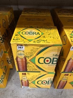 (COLLECTION ONLY) 6 X BOXES OF 12 COBRA LAGER - EACH BOTTLE 330ML 4.5% ALC VOL - BBE 30 APR 2024 (WE OPERATE A CHALLENGE 25 POLICY. 18+ ID MAY BE REQUIRED UPON COLLECTION/DELIVERY, E.G. A VALID PASSP