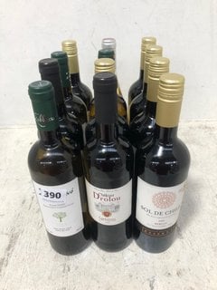 12 X ASSORTED BOTTLES OF WINE TO INCLUDE CHÂTEAU DROLOU CORBIERES 2022 RED WINE 75CL 13.5% ALC VOL (WE OPERATE A CHALLENGE 25 POLICY. 18+ ID MAY BE REQUIRED UPON COLLECTION/DELIVERY, E.G. A VALID PAS