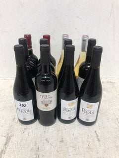 12 X ASSORTED BOTTLES OF WINE TO INCLUDE CHÂTEAU DE POUZOLS 2021 MINERVOIS RED WINE 75CL 14% ALC VOL (WE OPERATE A CHALLENGE 25 POLICY. 18+ ID MAY BE REQUIRED UPON COLLECTION/DELIVERY, E.G. A VALID P