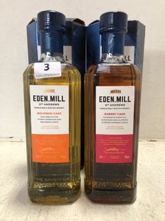 EDEN MILL ST ANDREWS SINGLE MALT SCOTCH WHISKEY BOURBON CASK 70CL ALC 46% TO INCLUDE EDEN MILL ST ANDREWS SINGLE MALT WHISKEY SHERRY CASK 70CL ALC 46% (PLEASE NOTE IF YOU OPT TO HAVE THIS LOT DELIVER