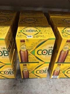 (COLLECTION ONLY) 6 X BOXES OF 12 COBRA LAGER - EACH BOTTLE 330ML 4.5% ALC VOL - BBE 30 APR 2024 (WE OPERATE A CHALLENGE 25 POLICY. 18+ ID MAY BE REQUIRED UPON COLLECTION/DELIVERY, E.G. A VALID PASSP