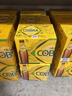 (COLLECTION ONLY) 6 X BOXES OF 12 COBRA LAGER - EACH BOTTLE 330ML 4.5% ALC VOL - BBE 30 APR 2024 (WE OPERATE A CHALLENGE 25 POLICY. 18+ ID MAY BE REQUIRED UPON COLLECTION/DELIVERY, E.G. A VALID PASSP