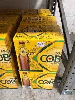 (COLLECTION ONLY) 6 X BOXES OF 12 COBRA LAGER - EACH BOTTLE 330ML 4.5% ALC VOL - BBE 30 APR 2024 (WE OPERATE A CHALLENGE 25 POLICY. 18+ ID MAY BE REQUIRED UPON COLLECTION/DELIVERY, E.G. A VALID PASSP