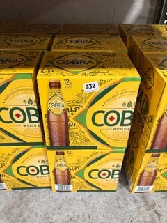 (COLLECTION ONLY) 6 X BOXES OF 12 COBRA LAGER - EACH BOTTLE 330ML 4.5% ALC VOL - BBE 30 APR 2024 (WE OPERATE A CHALLENGE 25 POLICY. 18+ ID MAY BE REQUIRED UPON COLLECTION/DELIVERY, E.G. A VALID PASSP