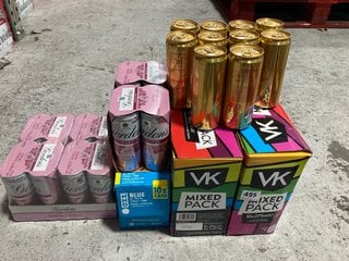 (COLLECTION ONLY) QTY OF ASSORTED ALCOHOLIC BEVERAGES TO INCLUDE WKD BLUE CANNED DRINKS - EACH CAN 250ML 4% ALC VOL (WE OPERATE A CHALLENGE 25 POLICY. 18+ ID MAY BE REQUIRED UPON COLLECTION/DELIVERY,