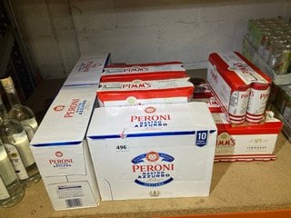 (COLLECTION ONLY) QTY OF ASSORTED ALCOHOLIC BEVERAGES TO INCLUDE PERONI NASTRO AZZURRO BOTTLED BEER 330ML 5% ALC VOL - BBE 03/2024 (WE OPERATE A CHALLENGE 25 POLICY. 18+ ID MAY BE REQUIRED UPON COLLE