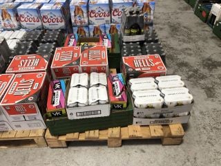 (COLLECTION ONLY) PALLET OF ASSORTED ALCOHOLIC BEVERAGES TO INCLUDE CAMDEN HELLS LAGER 660ML 4.6% ALC VOL - BBE AUG 25 (WE OPERATE A CHALLENGE 25 POLICY. 18+ ID MAY BE REQUIRED UPON COLLECTION/DELIVE