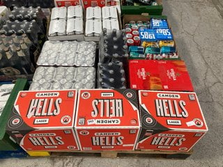 (COLLECTION ONLY) PALLET OF ASSORTED ALCOHOLIC BEVERAGES TO INCLUDE CAMDEN HELLS LAGER 660ML 4.6% ALC VOL - BBE AUG 25 (WE OPERATE A CHALLENGE 25 POLICY. 18+ ID MAY BE REQUIRED UPON COLLECTION/DELIVE