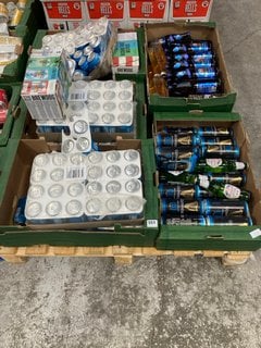 (COLLECTION ONLY) PALLET OF ASSORTED NON ALCOHOLIC BEVERAGES TO INCLUDE CLEAN CO NON ALCOHOLIC AMBER SOAKED SPIRIT 70CL (WE OPERATE A CHALLENGE 25 POLICY. 18+ ID MAY BE REQUIRED UPON COLLECTION/DELIV