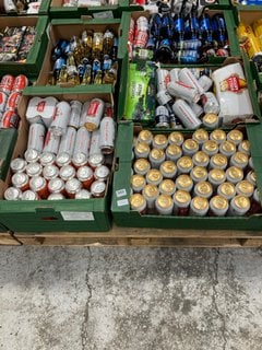 (COLLECTION ONLY) PALLET OF ASSORTED ALCOHOLIC BEVERAGES TO INCLUDE STELLA ARTOIS BELGIUM BEER 440ML 4.6% ALC VOL - BBE SEPT 25 (WE OPERATE A CHALLENGE 25 POLICY. 18+ ID MAY BE REQUIRED UPON COLLECTI