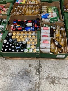 (COLLECTION ONLY) PALLET OF ASSORTED ALCOHOLIC BEVERAGES TO INCLUDE STELLA ARTOIS BELGIUM BEER 440ML 4.6% ALC VOL - BBE JUL 25 (WE OPERATE A CHALLENGE 25 POLICY. 18+ ID MAY BE REQUIRED UPON COLLECTIO