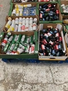 (COLLECTION ONLY) PALLET OF ASSORTED ALCOHOLIC BEVERAGES TO INCLUDE BUDWEISER LAGER 440ML 4.5% ALC VOL - BBE 05/2025 (WE OPERATE A CHALLENGE 25 POLICY. 18+ ID MAY BE REQUIRED UPON COLLECTION/DELIVERY