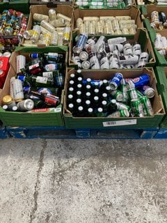 (COLLECTION ONLY) PALLET OF ASSORTED ALCOHOLIC BEVERAGES TO INCLUDE CARLING LAGER 440ML 4% ALC VOL - BBE 28/02/25 (WE OPERATE A CHALLENGE 25 POLICY. 18+ ID MAY BE REQUIRED UPON COLLECTION/DELIVERY, E