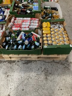 (COLLECTION ONLY) PALLET OF ASSORTED ALCOHOLIC BEVERAGES TO INCLUDE BUDWEISER BOTTLED LAGER 300ML 4.5% ALC VOL - BBE MAY 25 (WE OPERATE A CHALLENGE 25 POLICY. 18+ ID MAY BE REQUIRED UPON COLLECTION/D