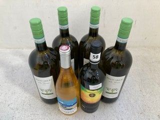 (COLLECTION ONLY) 6 X BOTTLES OF ASSORTED WINES TO INCLUDE DEL VENEZIE PINOT GRIGIO WHITE WINE 150CL ALC 12% (WE OPERATE A CHALLENGE 25 POLICY. 18+ ID MAY BE REQUIRED UPON COLLECTION/DELIVERY, E.G. A