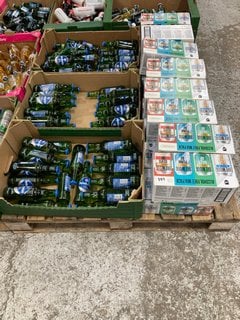 (COLLECTION ONLY) PALLET OF ASSORTED NON ALCOHOLIC BEVERAGES TO INCLUDE PERLENBACHER NON ALCOHOLIC LAGER 330ML 0.0% ALC VOL - BBE APR 25 (WE OPERATE A CHALLENGE 25 POLICY. 18+ ID MAY BE REQUIRED UPON