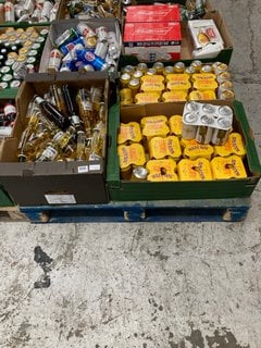 (COLLECTION ONLY) PALLET OF ASSORTED ALCOHOLIC BEVERAGES TO INCLUDE BUDWEISER BOTTLED LAGER 300ML 4.5% ALC VOL - BBE MAY 25 (WE OPERATE A CHALLENGE 25 POLICY. 18+ ID MAY BE REQUIRED UPON COLLECTION/D