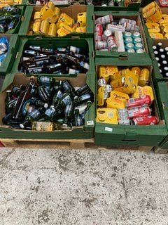 (COLLECTION ONLY) PALLET OF ASSORTED ALCOHOLIC BEVERAGES TO INCLUDE BUDWEISER CANS 440ML 4.5% ALC VOL - BBE AUG 25 (WE OPERATE A CHALLENGE 25 POLICY. 18+ ID MAY BE REQUIRED UPON COLLECTION/DELIVERY,