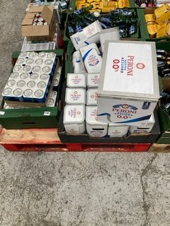 (COLLECTION ONLY) PALLET OF ASSORTED NON ALCOHOLIC BEVERAGES TO INCLUDE PERLENBACHER NON ALCOHOLIC LAGER 330ML 0.0% ALC VOL - BBE APR 25 (WE OPERATE A CHALLENGE 25 POLICY. 18+ ID MAY BE REQUIRED UPON