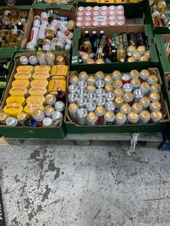 (COLLECTION ONLY) PALLET OF ASSORTED ALCOHOLIC BEVERAGES TO INCLUDE BUDWEISER BOTTLED LAGER 300ML 4.5% ALC VOL - BBE JUN 25 (WE OPERATE A CHALLENGE 25 POLICY. 18+ ID MAY BE REQUIRED UPON COLLECTION/D