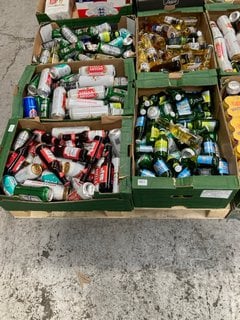 (COLLECTION ONLY) PALLET OF ASSORTED ALCOHOLIC BEVERAGES TO INCLUDE BUDWEISER BOTTLED LAGER 300ML 4.5% ALC VOL - BBE JUL 25 (WE OPERATE A CHALLENGE 25 POLICY. 18+ ID MAY BE REQUIRED UPON COLLECTION/D