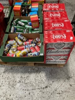 (COLLECTION ONLY) PALLET OF ASSORTED ALCOHOLIC BEVERAGES TO INCLUDE AU VODKA VARIETY PACK 330ML ALC 5% - BBE AUG 25 (WE OPERATE A CHALLENGE 25 POLICY. 18+ ID MAY BE REQUIRED UPON COLLECTION/DELIVERY,