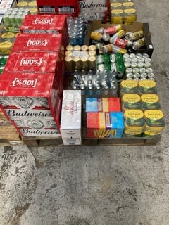 (COLLECTION ONLY) PALLET OF ASSORTED ALCOHOLIC BEVERAGES TO INCLUDE AU VODKA VARIETY PACK 330ML ALC 5% - BBE AUG 25 (WE OPERATE A CHALLENGE 25 POLICY. 18+ ID MAY BE REQUIRED UPON COLLECTION/DELIVERY,