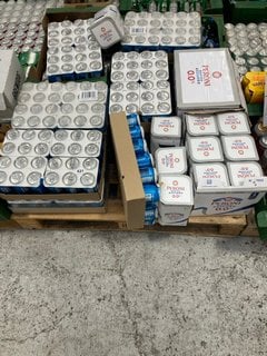 (COLLECTION ONLY) PALLET OF ASSORTED NON ALCOHOLIC BEVERAGES TO INCLUDE PERLENBACHER NON ALCOHOLIC LAGER 330ML 0.0% ALC VOL - BBE APR 25 (WE OPERATE A CHALLENGE 25 POLICY. 18+ ID MAY BE REQUIRED UPON