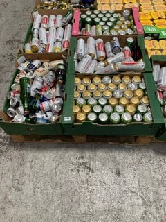 (COLLECTION ONLY) PALLET OF ASSORTED ALCOHOLIC BEVERAGES TO INCLUDE BUDWEISER CANS 440ML 4.5% ALC VOL - BBE MAR 25 (WE OPERATE A CHALLENGE 25 POLICY. 18+ ID MAY BE REQUIRED UPON COLLECTION/DELIVERY,