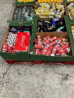 (COLLECTION ONLY) PALLET OF ASSORTED ALCOHOLIC BEVERAGES TO INCLUDE PERLENBACHER RADLER FESTBIER CANS 500ML ALC 2.5% - BBE APR 25 (WE OPERATE A CHALLENGE 25 POLICY. 18+ ID MAY BE REQUIRED UPON COLLEC