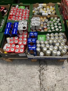 (COLLECTION ONLY) PALLET OF ASSORTED ALCOHOLIC BEVERAGES TO INCLUDE PERLENBACHER RADLER FESTBIER CANS 500ML ALC 2.5% - BBE APR 25 (WE OPERATE A CHALLENGE 25 POLICY. 18+ ID MAY BE REQUIRED UPON COLLEC