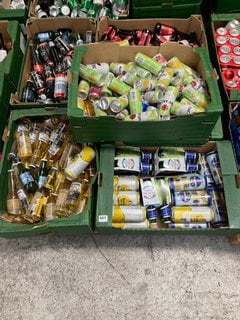 (COLLECTION ONLY) PALLET OF ASSORTED ALCOHOLIC BEVERAGES TO INCLUDE PERLENBACHER RADLER FESTBIER CANS 500ML ALC 2.5% - BBE APR 25 (WE OPERATE A CHALLENGE 25 POLICY. 18+ ID MAY BE REQUIRED UPON COLLEC