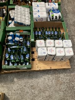 (COLLECTION ONLY) PALLET OF ASSORTED NON ALCOHOLIC BEVERAGES TO INCLUDE PERLENBACHER NON ALCOHOLIC LAGER 330ML 0.0% ALC VOL - BBE APR 25 (WE OPERATE A CHALLENGE 25 POLICY. 18+ ID MAY BE REQUIRED UPON