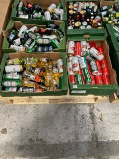 (COLLECTION ONLY) PALLET OF ASSORTED ALCOHOLIC BEVERAGES TO INCLUDE BUDWEISER CANS 440ML 4.5% ALC VOL - BBE MAR 25 (WE OPERATE A CHALLENGE 25 POLICY. 18+ ID MAY BE REQUIRED UPON COLLECTION/DELIVERY,