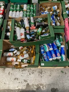 (COLLECTION ONLY) PALLET OF ASSORTED ALCOHOLIC BEVERAGES TO INCLUDE BUDWEISER BOTTLED LAGER 300ML 4.5% ALC VOL - BBE MAY 25 (WE OPERATE A CHALLENGE 25 POLICY. 18+ ID MAY BE REQUIRED UPON COLLECTION/D