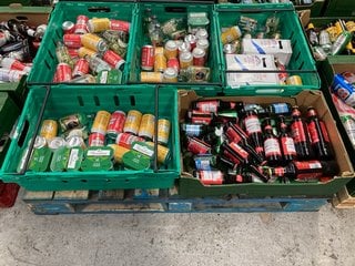 (COLLECTION ONLY) PALLET OF ASSORTED ALCOHOLIC BEVERAGES TO INCLUDE BUDWEISER BOTTLED LAGER 300ML 4.5% ALC VOL - BBE JUL 25 (WE OPERATE A CHALLENGE 25 POLICY. 18+ ID MAY BE REQUIRED UPON COLLECTION/D