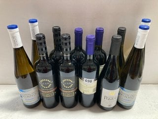 12 X ASSORTED BOTTLES OF WINE TO INCLUDE SANGIOVESE & SYRAH TOSCANA DRY RED WINE 75CL ALC 13% (WE OPERATE A CHALLENGE 25 POLICY. 18+ ID MAY BE REQUIRED UPON COLLECTION/DELIVERY, E.G. A VALID PASSPORT