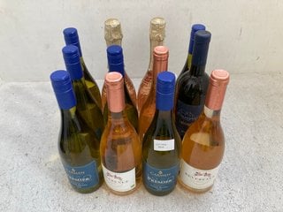 12 X BOTTLES OF ASSORTED WINES TO INCLUDE FLAUREO PROSECCO ROSE MILLESIMATO 2022 75CL ALC 11% (WE OPERATE A CHALLENGE 25 POLICY. 18+ ID MAY BE REQUIRED UPON COLLECTION/DELIVERY, E.G. A VALID PASSPORT