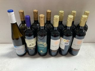 12 X ASSORTED BOTTLES OF WINE TO INCLUDE SANGIOVESE & SYRAH TOSCANA DRY RED WINE 75CL ALC 13% (WE OPERATE A CHALLENGE 25 POLICY. 18+ ID MAY BE REQUIRED UPON COLLECTION/DELIVERY, E.G. A VALID PASSPORT