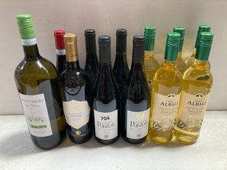 (COLLECTION ONLY) 12 X ASSORTED BOTTLES OF WINE TO INCLUDE CHÂTEAU DE POUZOLS DRY RED WINE 75CL ALC 14% (WE OPERATE A CHALLENGE 25 POLICY. 18+ ID MAY BE REQUIRED UPON COLLECTION/DELIVERY, E.G. A VALI