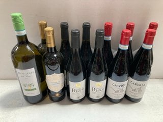 (COLLECTION ONLY) 12 X ASSORTED BOTTLES OF WINE TO INCLUDE CHÂTEAU DE POUZOLS DRY RED WINE 75CL ALC 14% (WE OPERATE A CHALLENGE 25 POLICY. 18+ ID MAY BE REQUIRED UPON COLLECTION/DELIVERY, E.G. A VALI