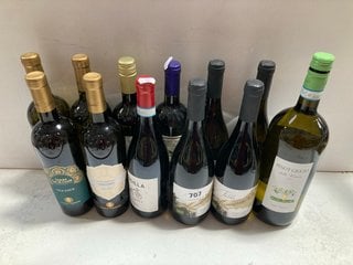 (COLLECTION ONLY) 12 X ASSORTED BOTTLES OF WINE TO INCLUDE SANGIOVESE & SYRAH TOSCANA DRY RED WINE 75CL ALC 13% (WE OPERATE A CHALLENGE 25 POLICY. 18+ ID MAY BE REQUIRED UPON COLLECTION/DELIVERY, E.G