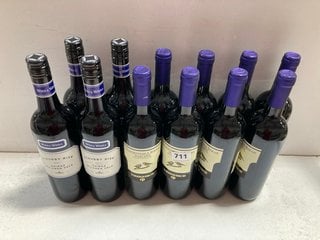 12 X ASSORTED BOTTLES OF WINE TO INCLUDE SANGIOVESE & SYRAH TOSCANA DRY RED WINE 75CL ALC 13% (WE OPERATE A CHALLENGE 25 POLICY. 18+ ID MAY BE REQUIRED UPON COLLECTION/DELIVERY, E.G. A VALID PASSPORT