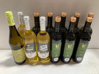 12 X ASSORTED BOTTLES OF WINE TO INCLUDE HACIENDA UVANIS WHITE WINE 75CL ALC 12.5% (WE OPERATE A CHALLENGE 25 POLICY. 18+ ID MAY BE REQUIRED UPON COLLECTION/DELIVERY, E.G. A VALID PASSPORT OR PHOTO D