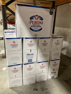 (COLLECTION ONLY) 9 X CASES OF 10 PACK OF PERONI NASTRO AZZURRO 330ML BOTTLES BBE OCT 24 (WE OPERATE A CHALLENGE 25 POLICY. 18+ ID MAY BE REQUIRED UPON COLLECTION/DELIVERY, E.G. A VALID PASSPORT OR P