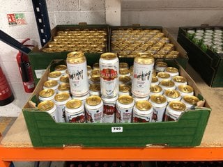 (COLLECTION ONLY) QTY OF ASSORTED CANNED LAGERS TO INCLUDE GLAEREUX TRADITIONAL BEER 440ML 4.6% ALC VOL - BBE 30 JUL 2025 (WE OPERATE A CHALLENGE 25 POLICY. 18+ ID MAY BE REQUIRED UPON COLLECTION/DEL